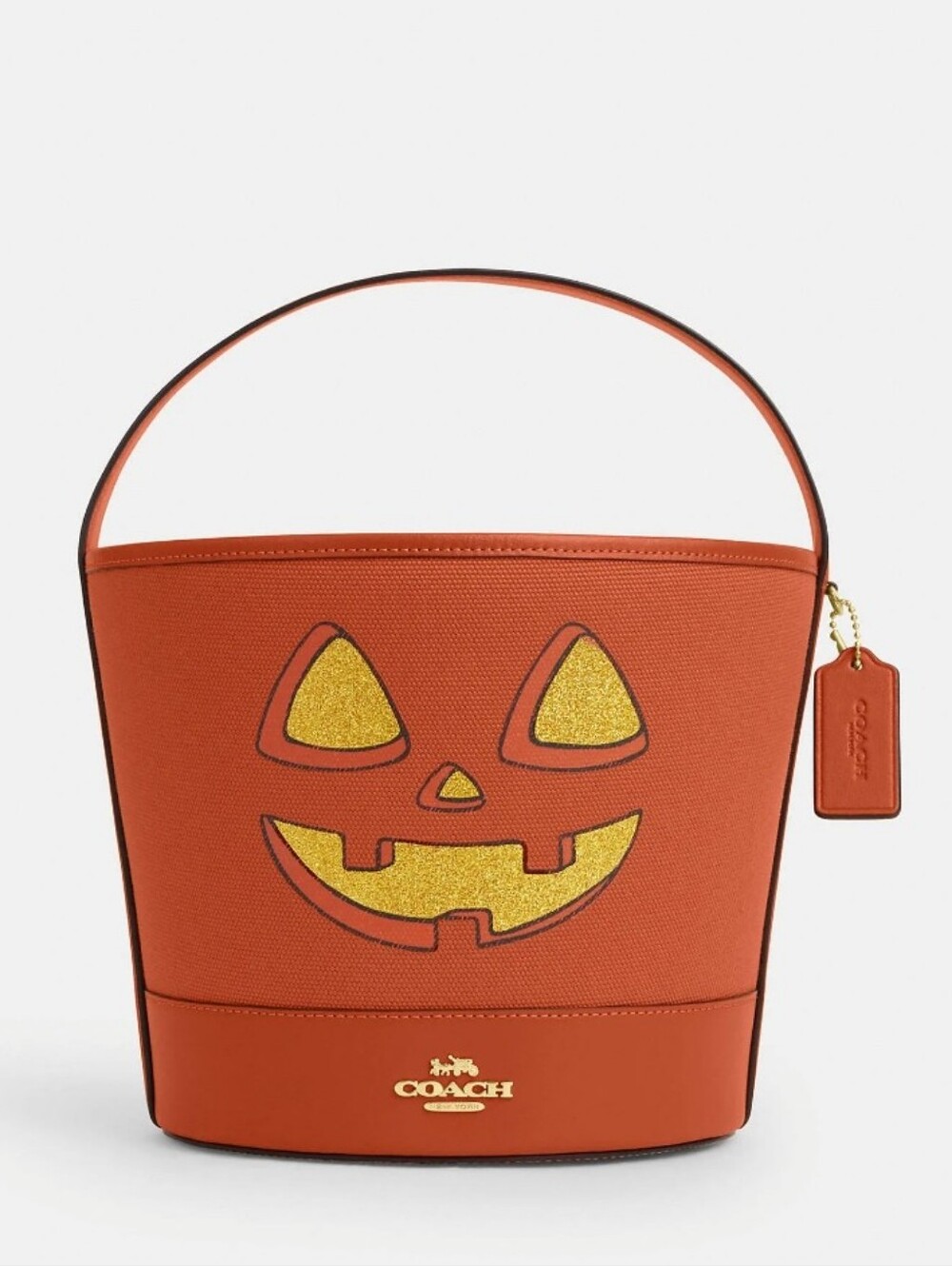 New Coach Halloween Pumpkin Jack-o'-Lantern Trick or Treat Bucket Bag CW533